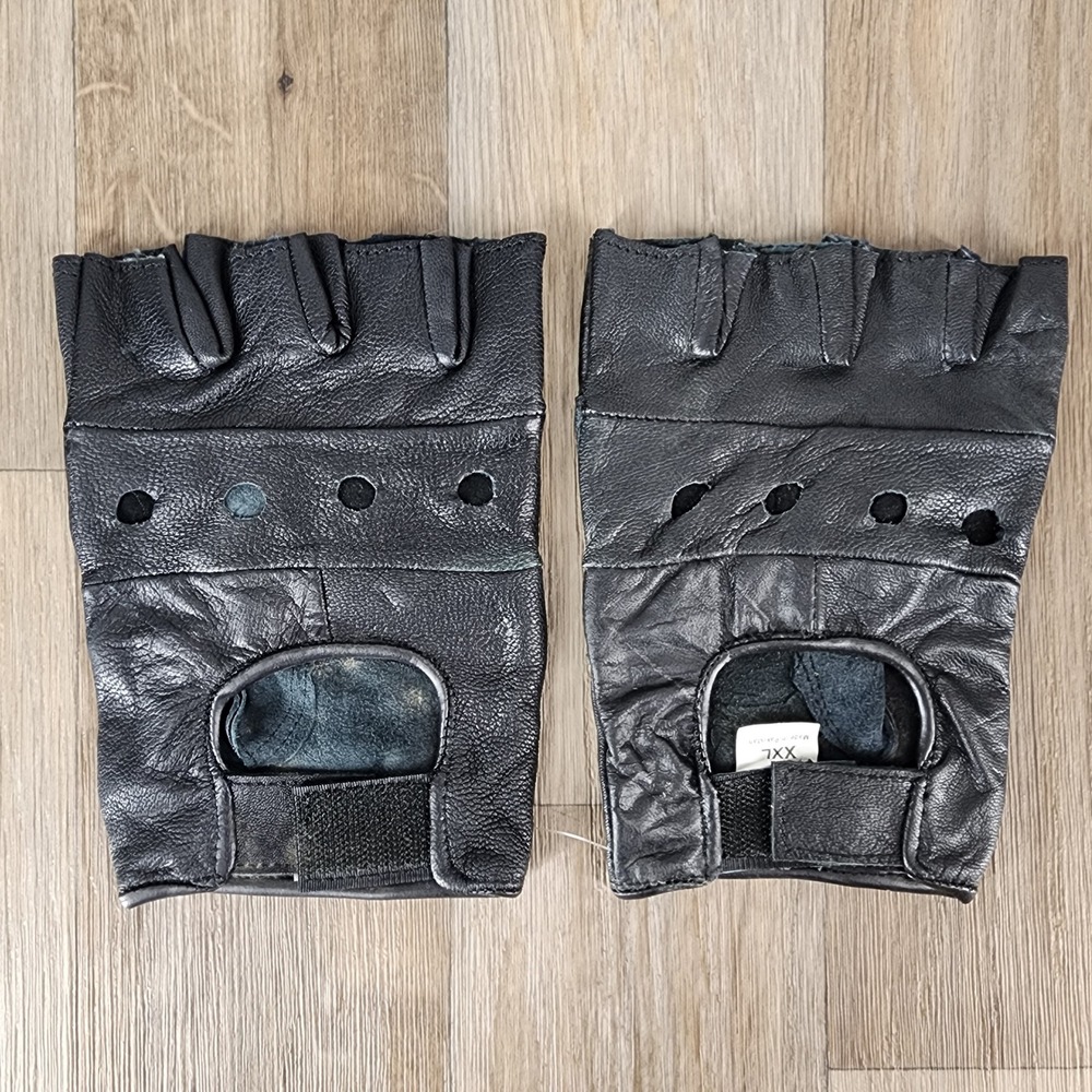 Paragon Intl Leather‎ Fingerless Gloves Motorcycle Biker XXLarge Men